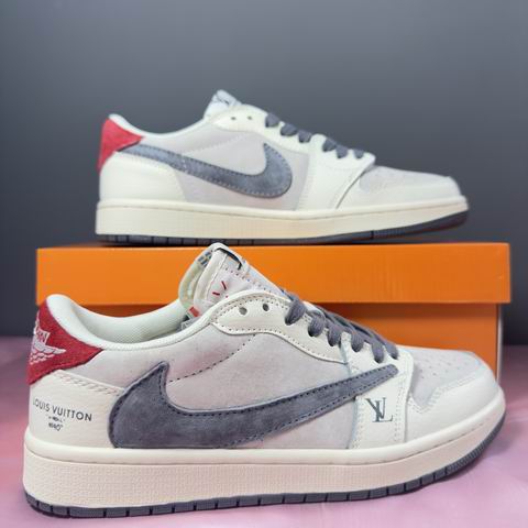Cheap Air Jordan 1 Low TS Grey Red Men's Women's Shoes-50